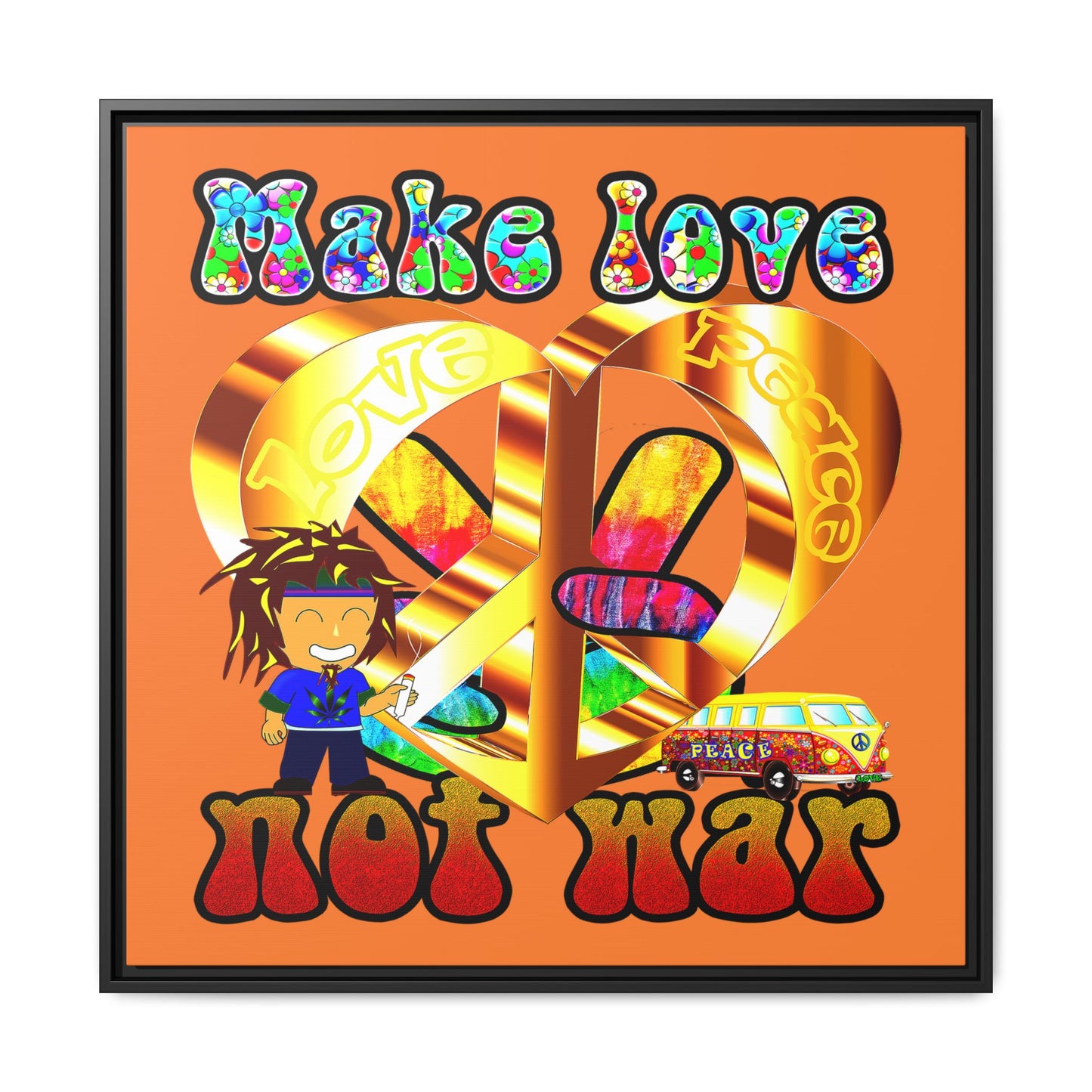 love peace - framed canvas art (crusta)