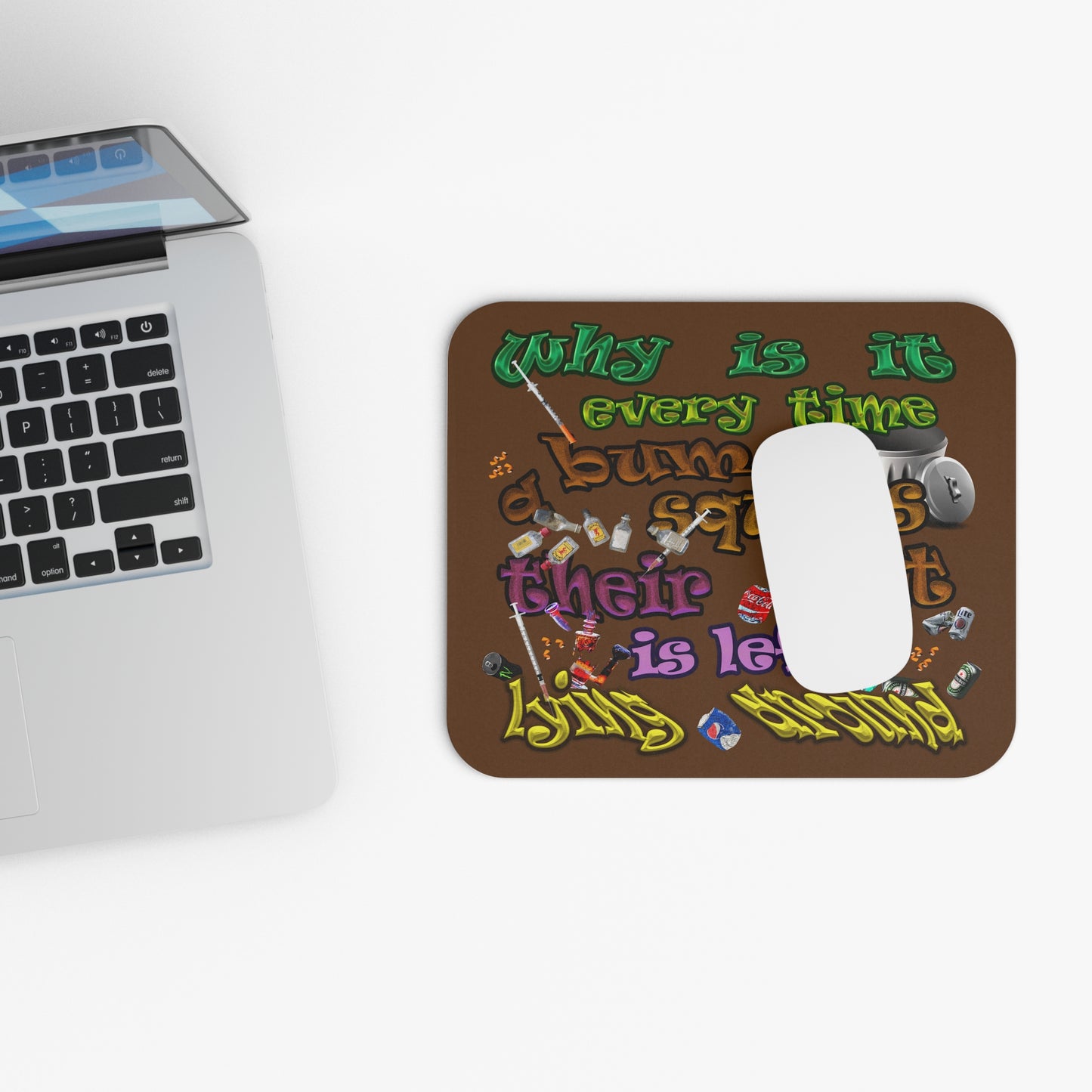 the bum's shit - Mouse Pad (Rectangle) (brown)