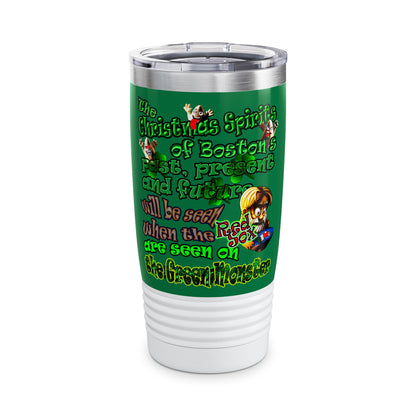 christmas spirits of boston - Ringneck Tumbler, 20oz (dark green)