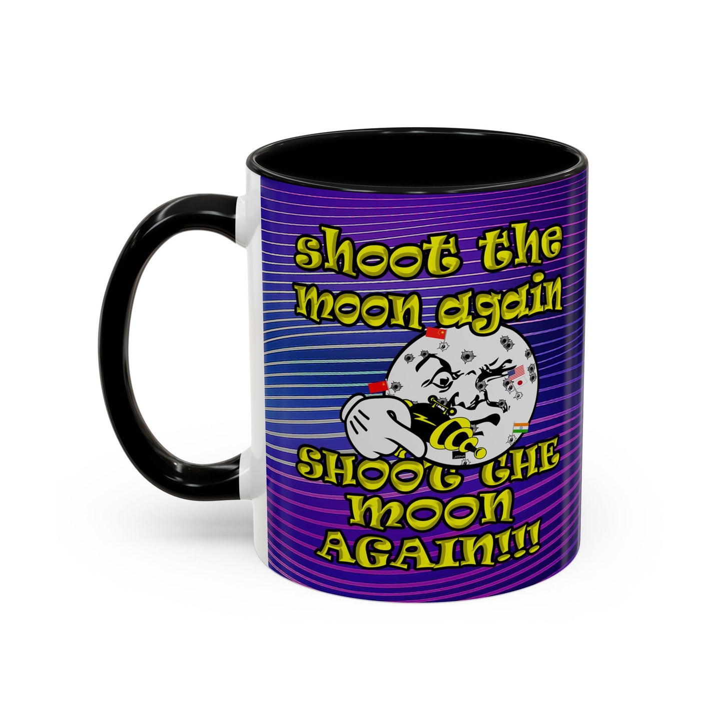 shoot the moon again - Accent Mug (purple wave)
