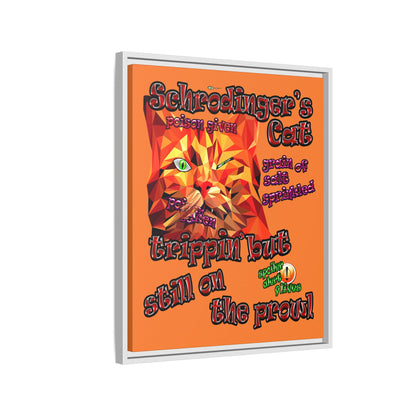 schrodinger's cat - framed canvas art (crusta)