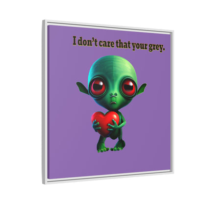 I don't care that your grey - framed canvas art (light purple)