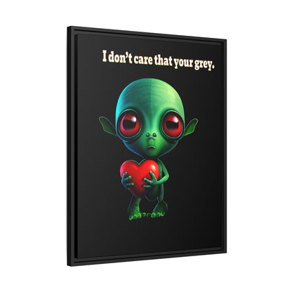 I don't care that your grey - framed canvas art (black)