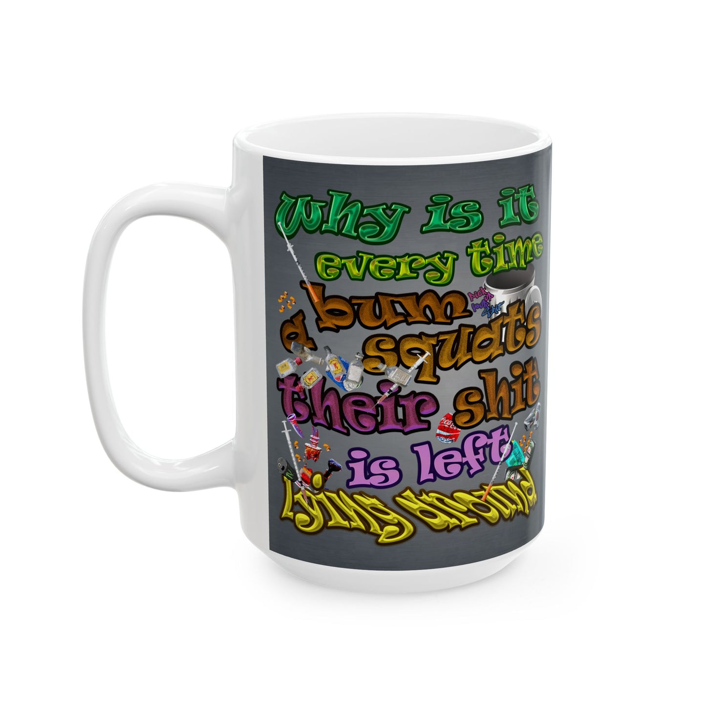 the bum's shit - White Mug (grey-light grey)
