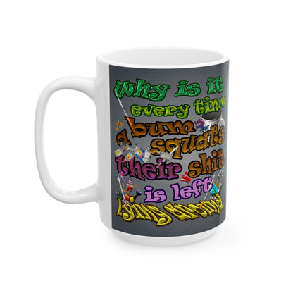 the bum's shit - White Mug (grey-light grey)