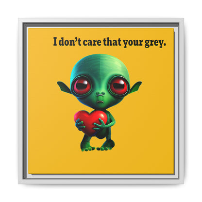 I don't care that your grey - framed canvas art (yellow)