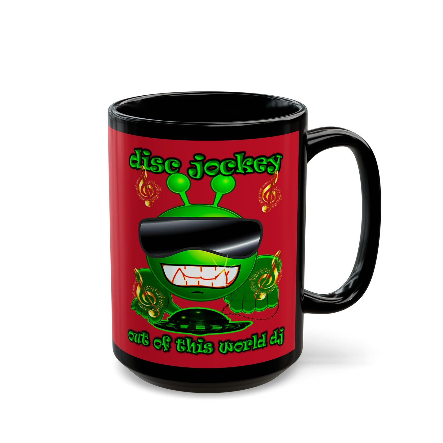 disc jockey - Black Mug (dark red)