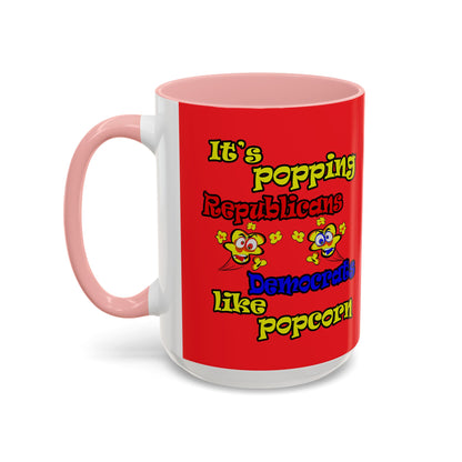 popping like popcorn - Accent Mug (red)