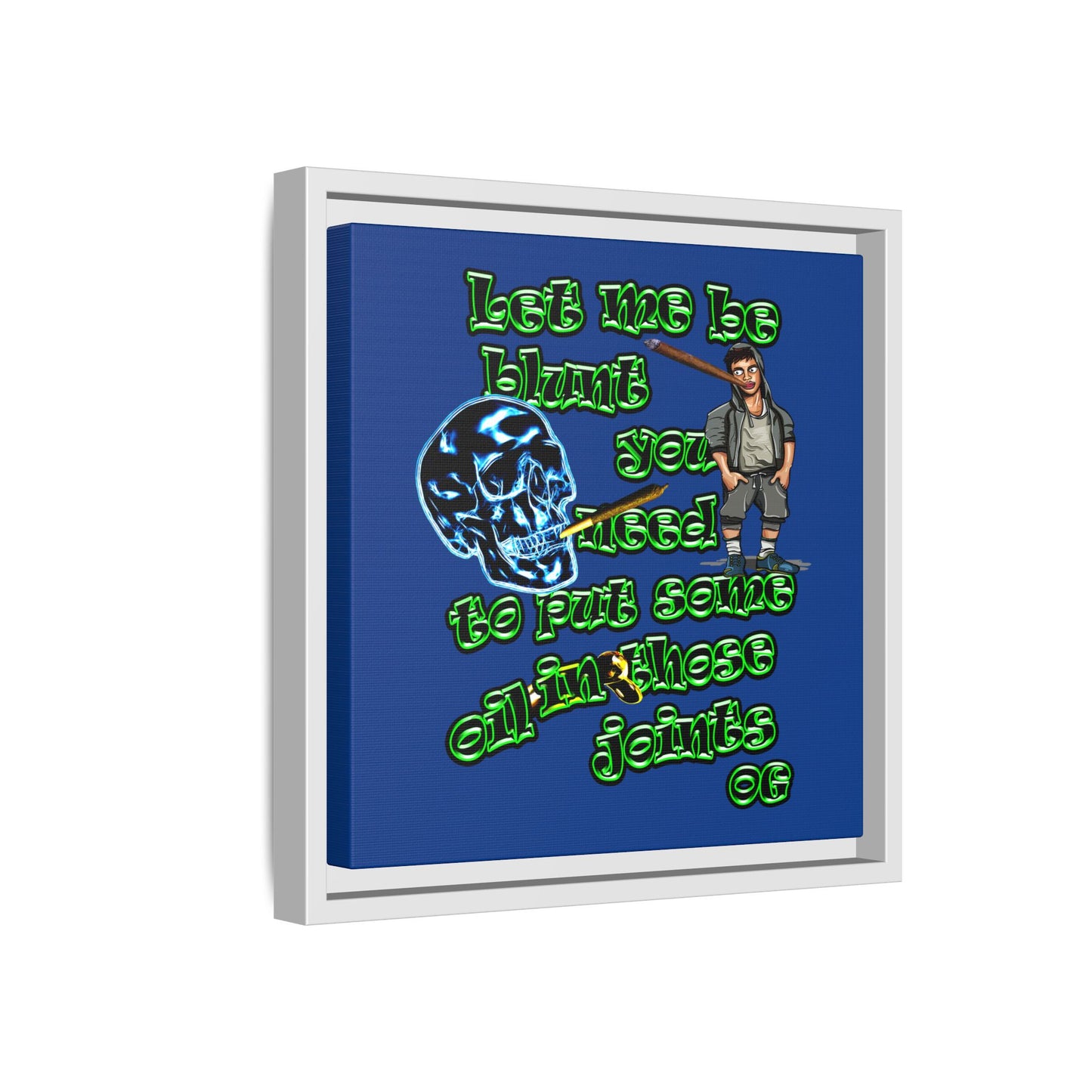 og - framed canvas art (dark blue)