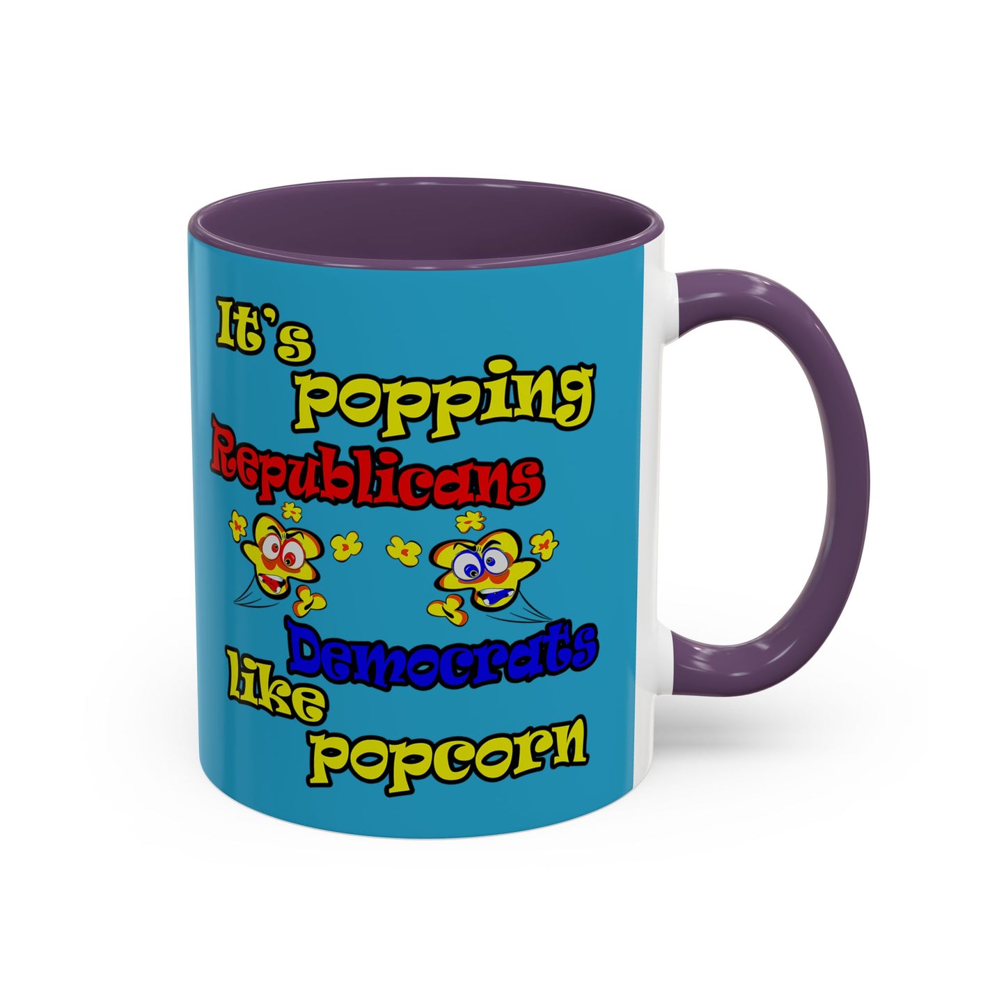 popping like popcorn - Accent Mug (turquoise)