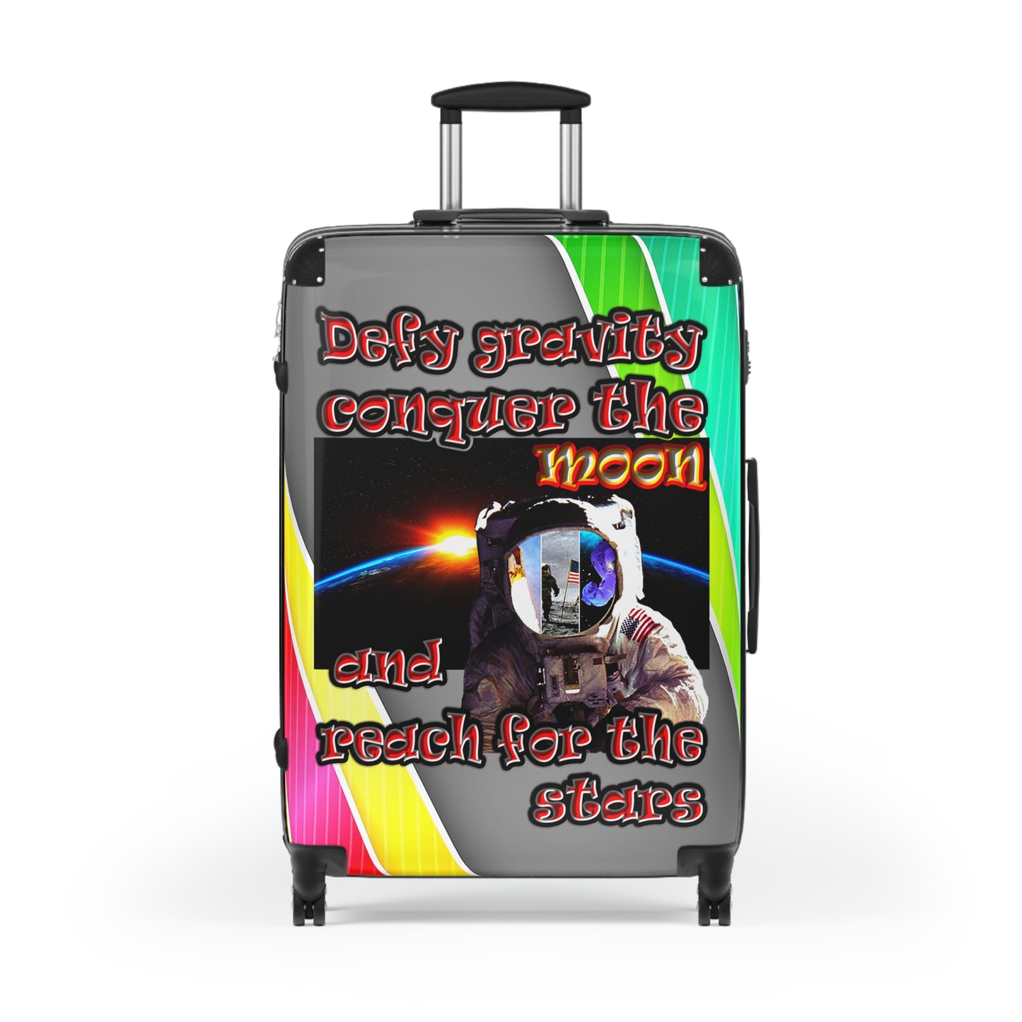 defy conquer reach - Suitcase (rainbow split)