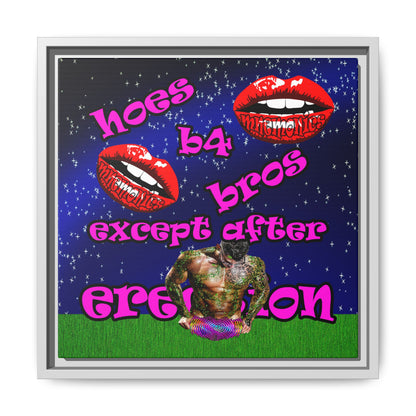 hoes b4 bros - framed canvas art ('snoops' background)