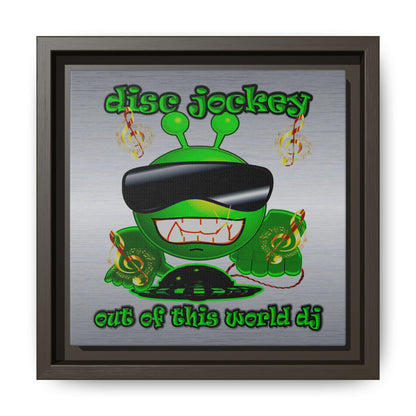 disc jockey - framed canvas art (brushed nickel)