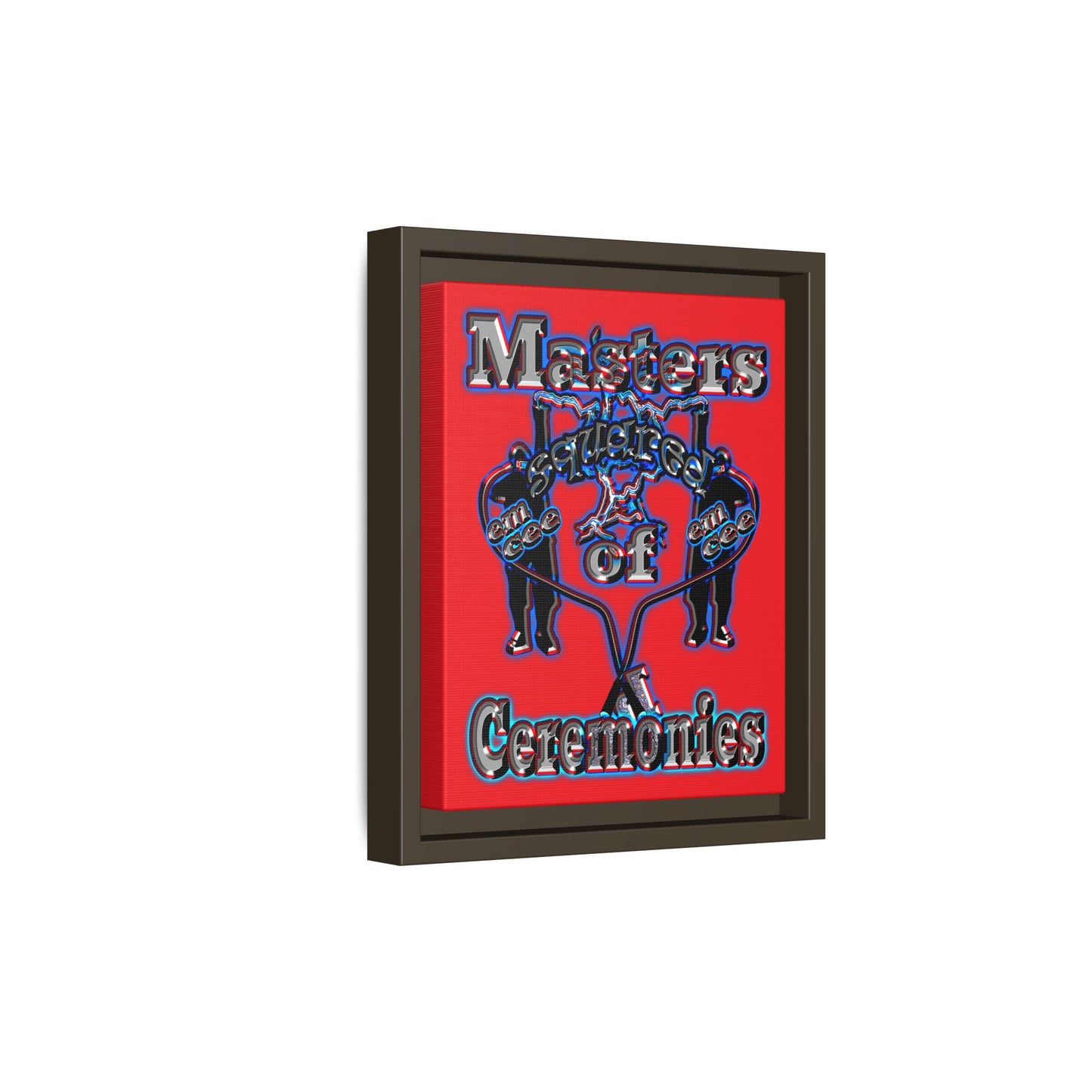 em cee squared - framed canvas art (red)