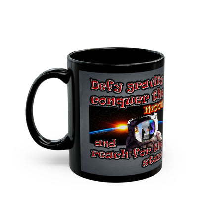 defy conquer reach - Black Mug (grey-light grey)