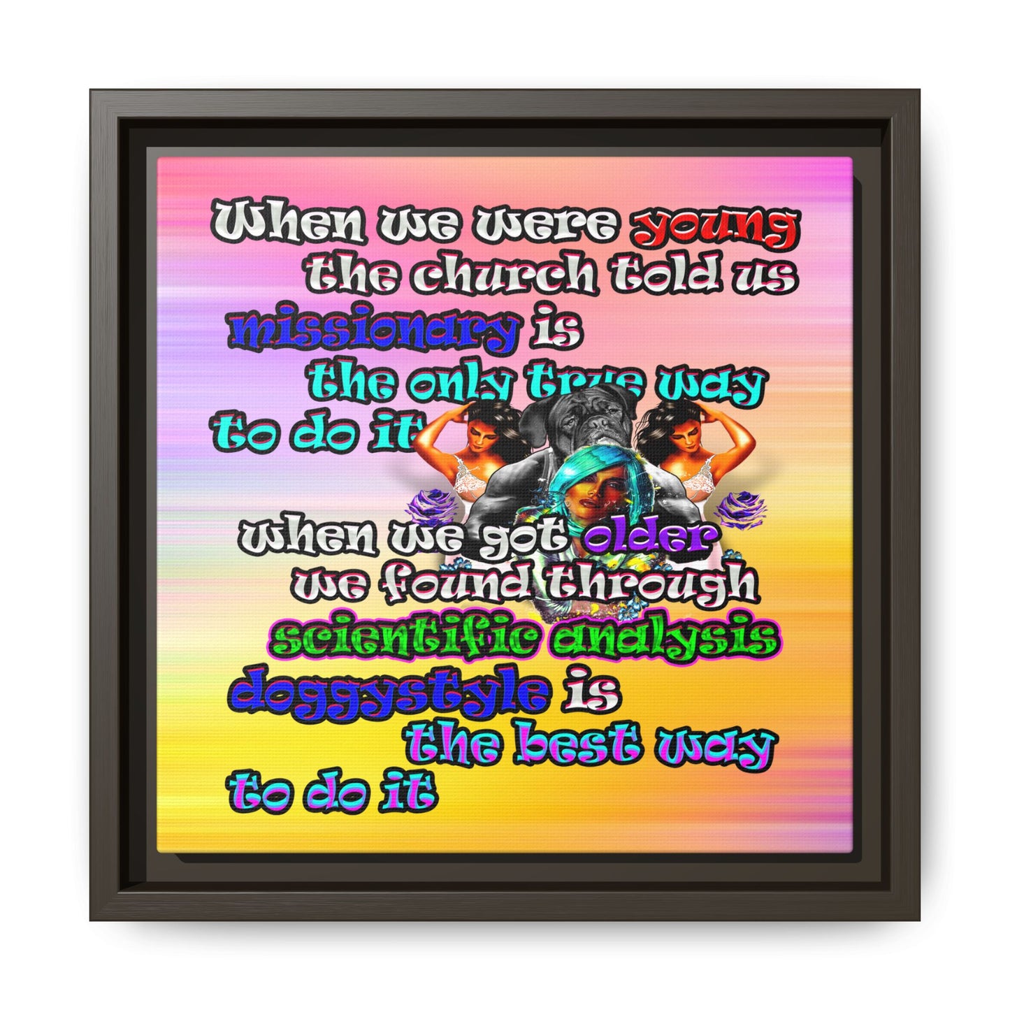 doggystyle - framed canvas art (color blur)