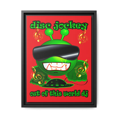disc jockey - framed canvas art (red)