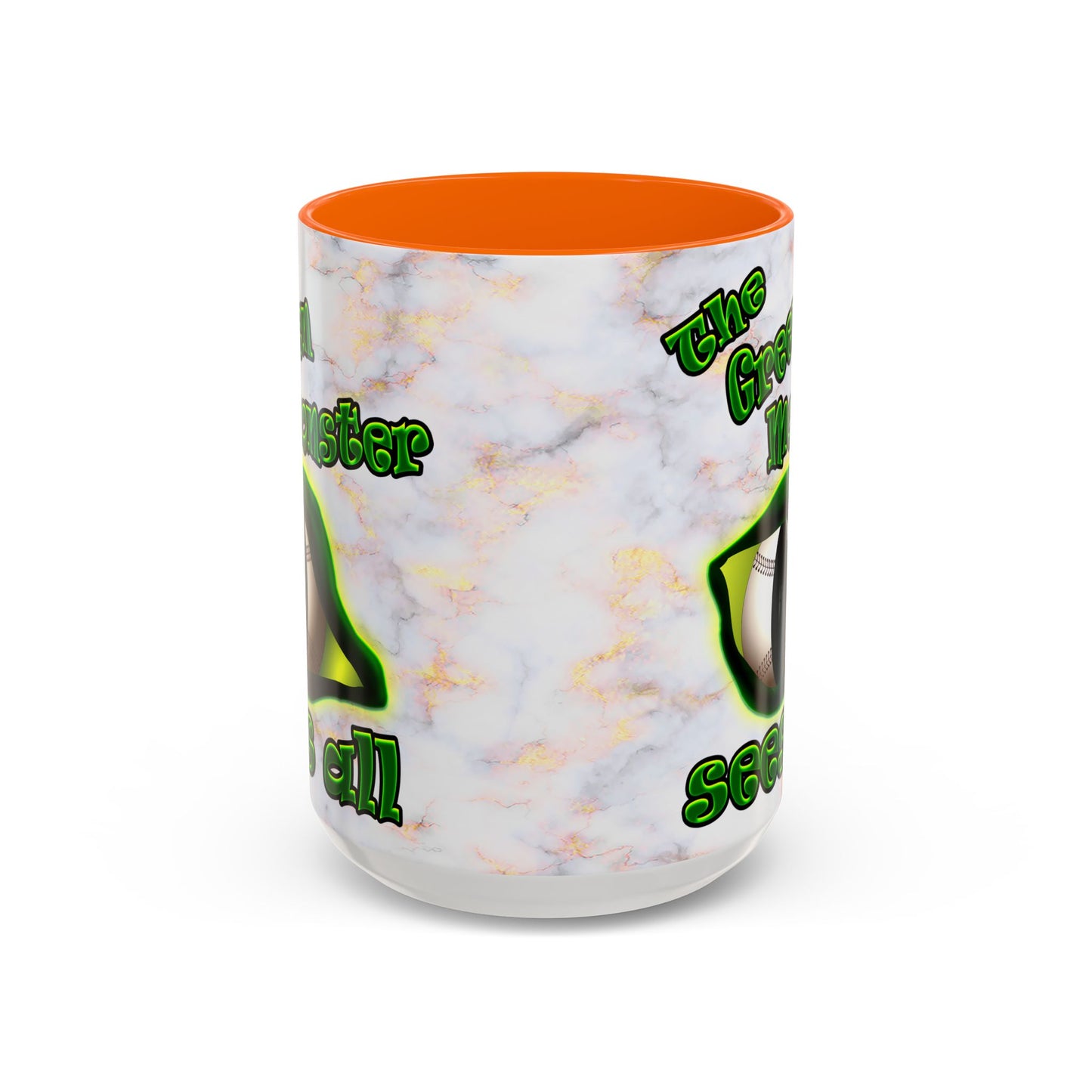 green monster - Accent Mug (white marble)