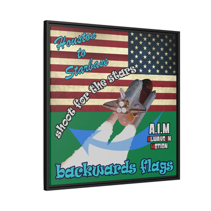 shoot for the stars - framed canvas art (dark green)