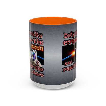 defy conquer reach - Accent Mug (brushed nickel)