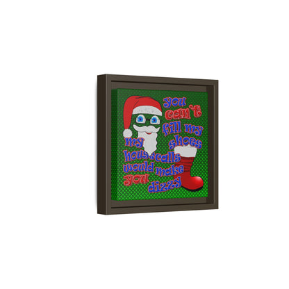 santa's shoes - framed canvas art (logo green)