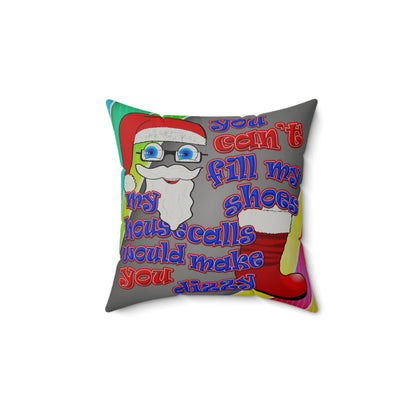 santa's shoes - Faux Suede Square Pillow - (rainbow split)