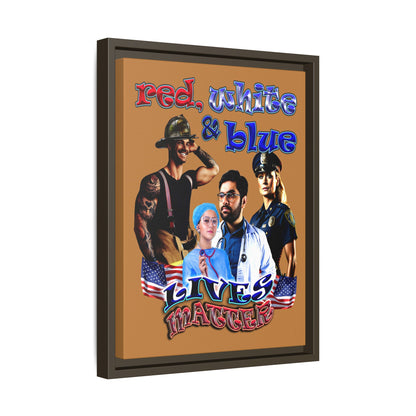rw&b lives matter - framed canvas art (light brown)