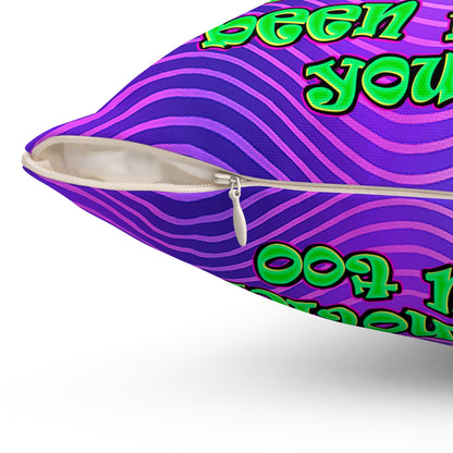 noticed you noticing - Spun Polyester Square Pillow - (purple wave)