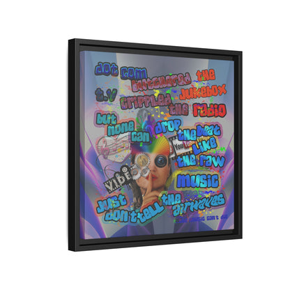 drop the beat - framed canvas art (grey-pink wave)