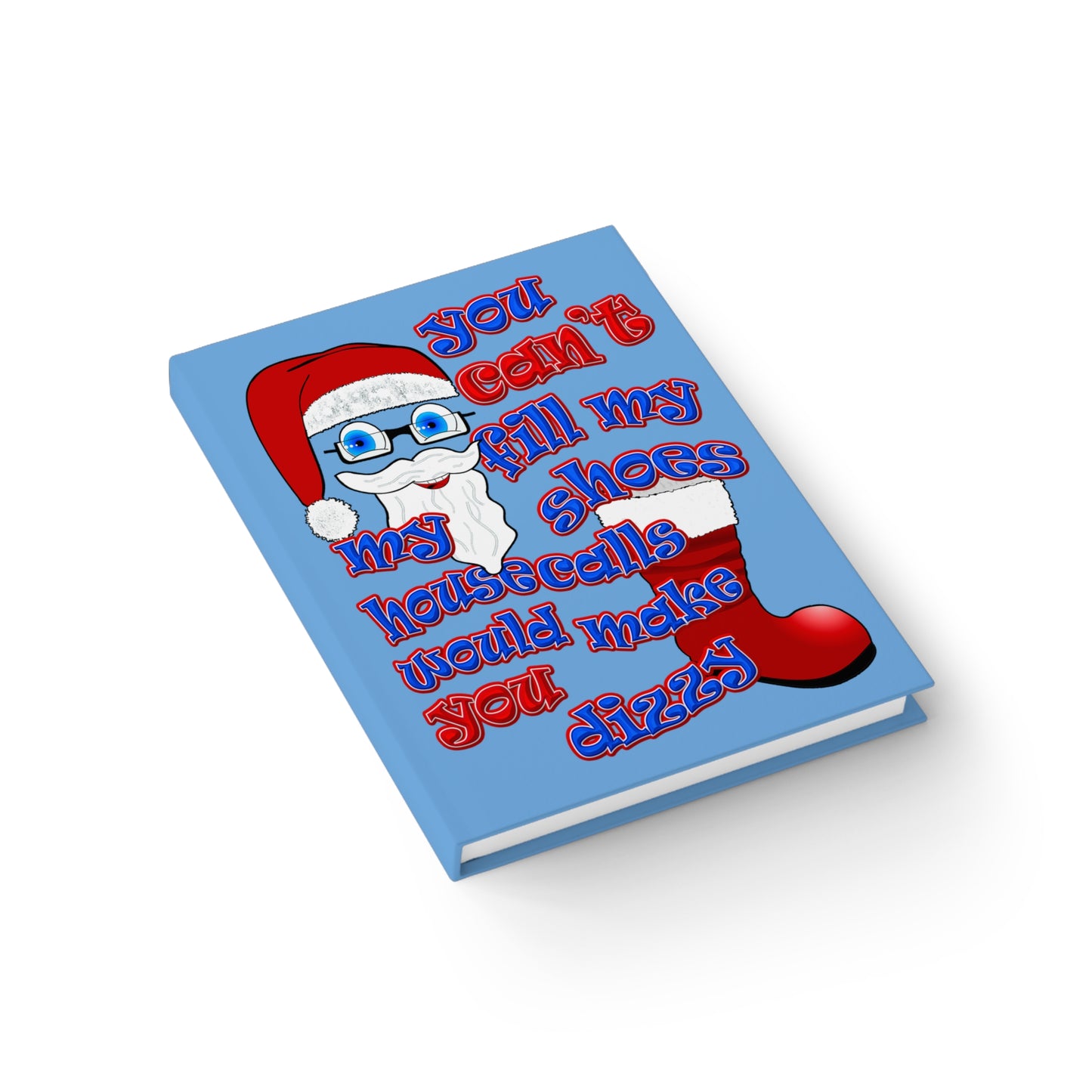 santa's shoes - journal-lined (light blue)