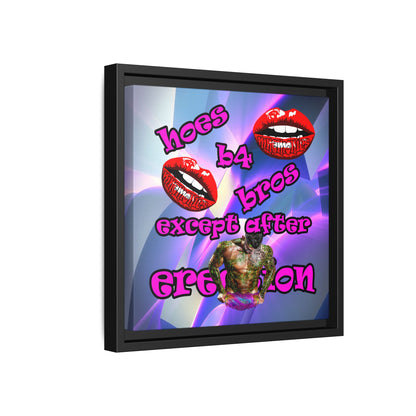 hoes b4 bros - framed canvas art (grey-pink wave)