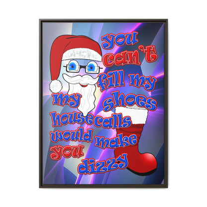 santa's shoes - framed canvas art (grey-pink wave)