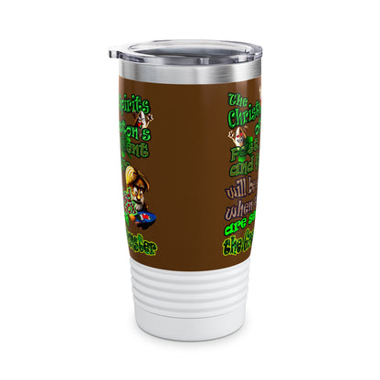 christmas spirits of boston - Ringneck Tumbler, 20oz (brown)