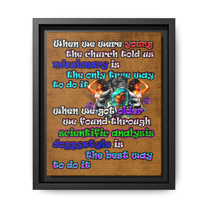 doggystyle - framed canvas art (brown papyrus)
