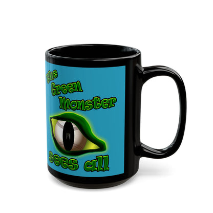 green monster - Black Mug (turquoise)