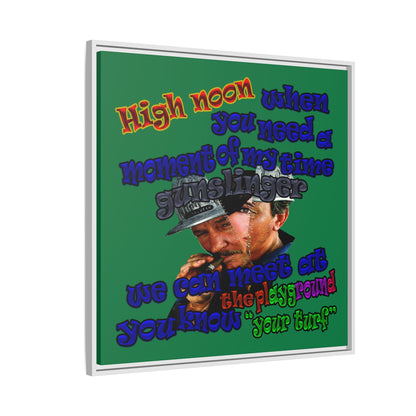 high noon - framed canvas art (dark green)