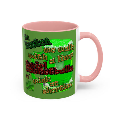 celtics logo - Accent Mug (green)