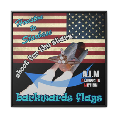 shoot for the stars - framed canvas art (black)