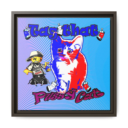 tag that - framed canvas art (light blue-purple wave)
