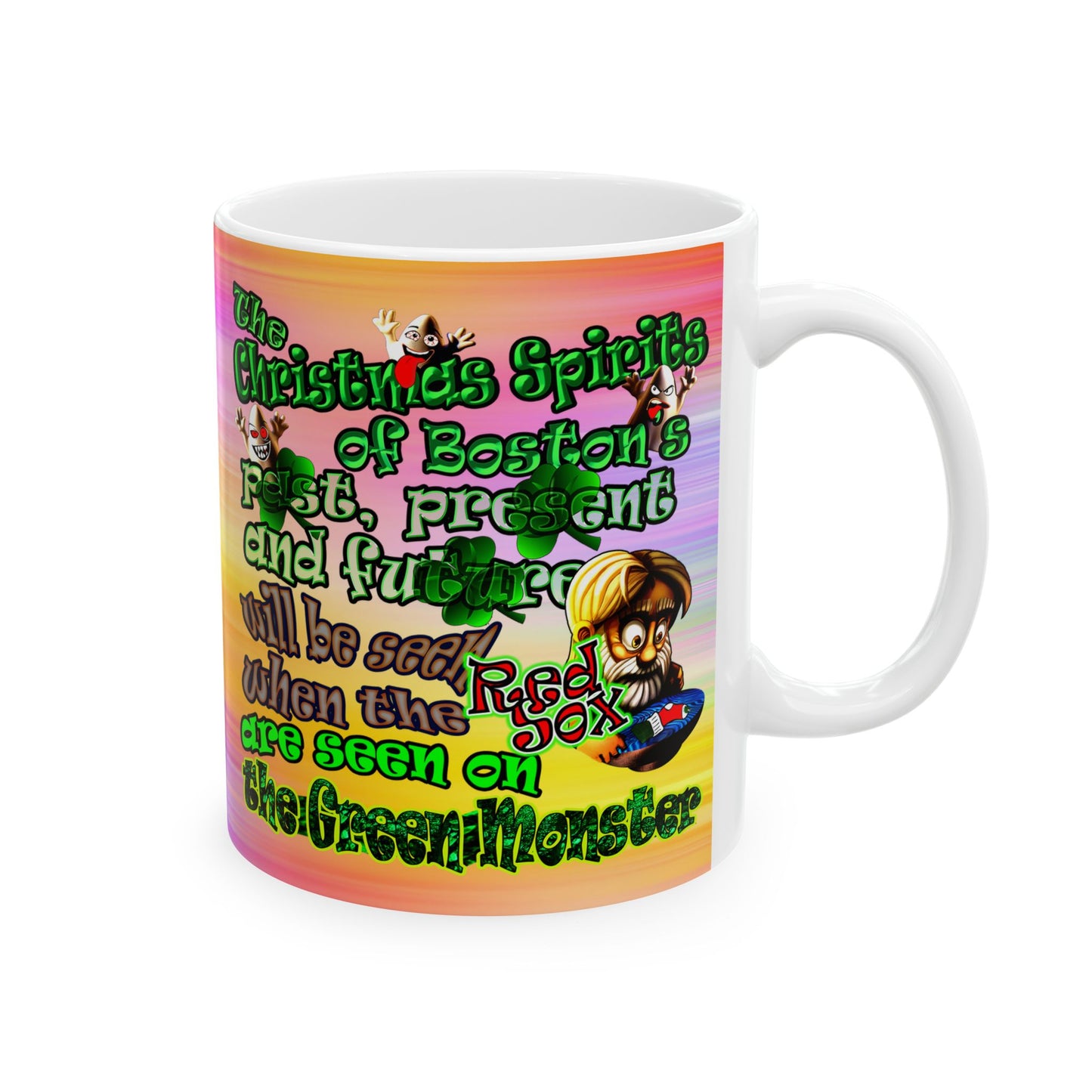 christmas spirits of boston - White Mug (color blur)