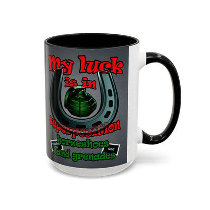 my luck - Accent Mug (grey-light grey)