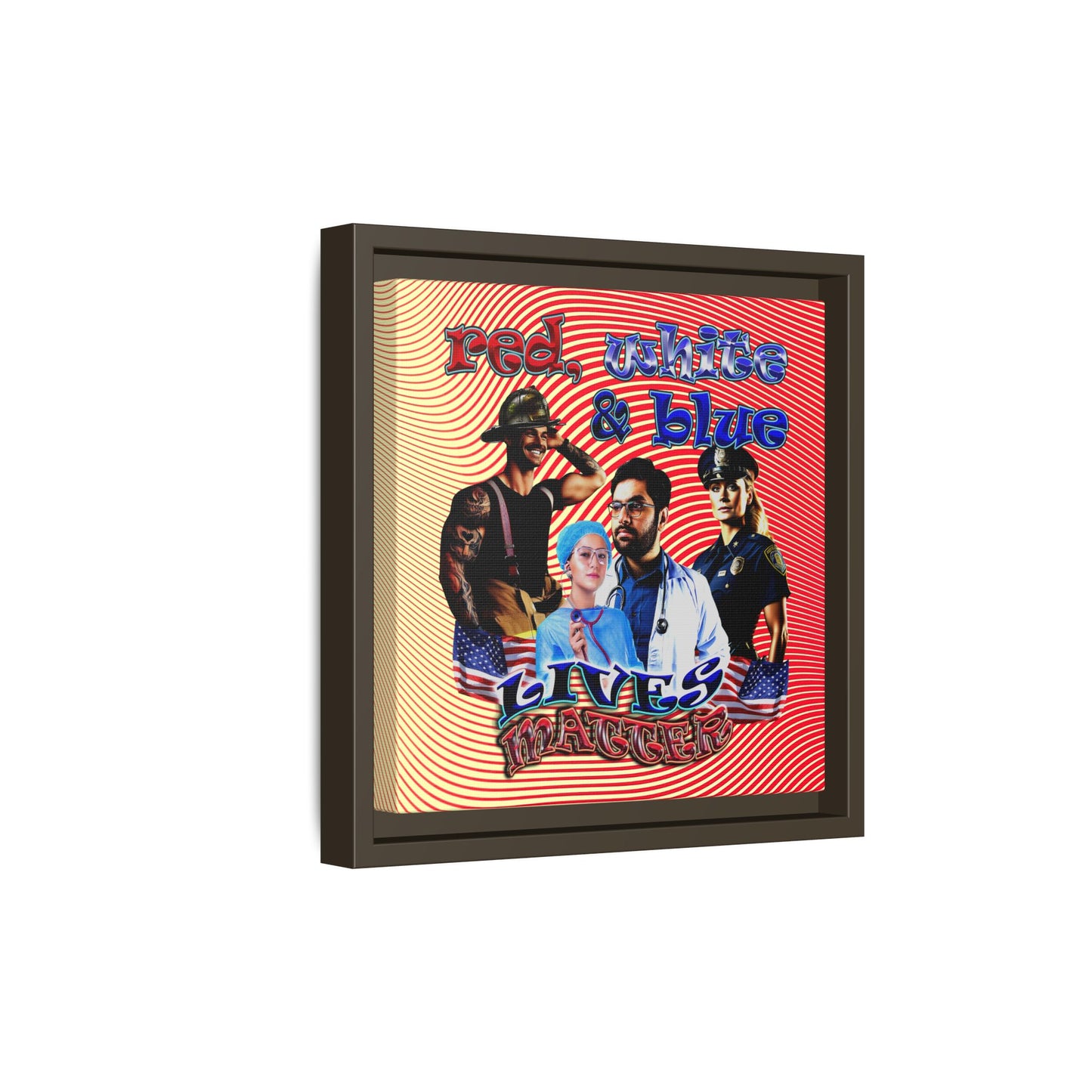rw&b lives matter - framed canvas art (yellow-orange wave)