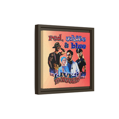 rw&b lives matter - framed canvas art (yellow-orange wave)
