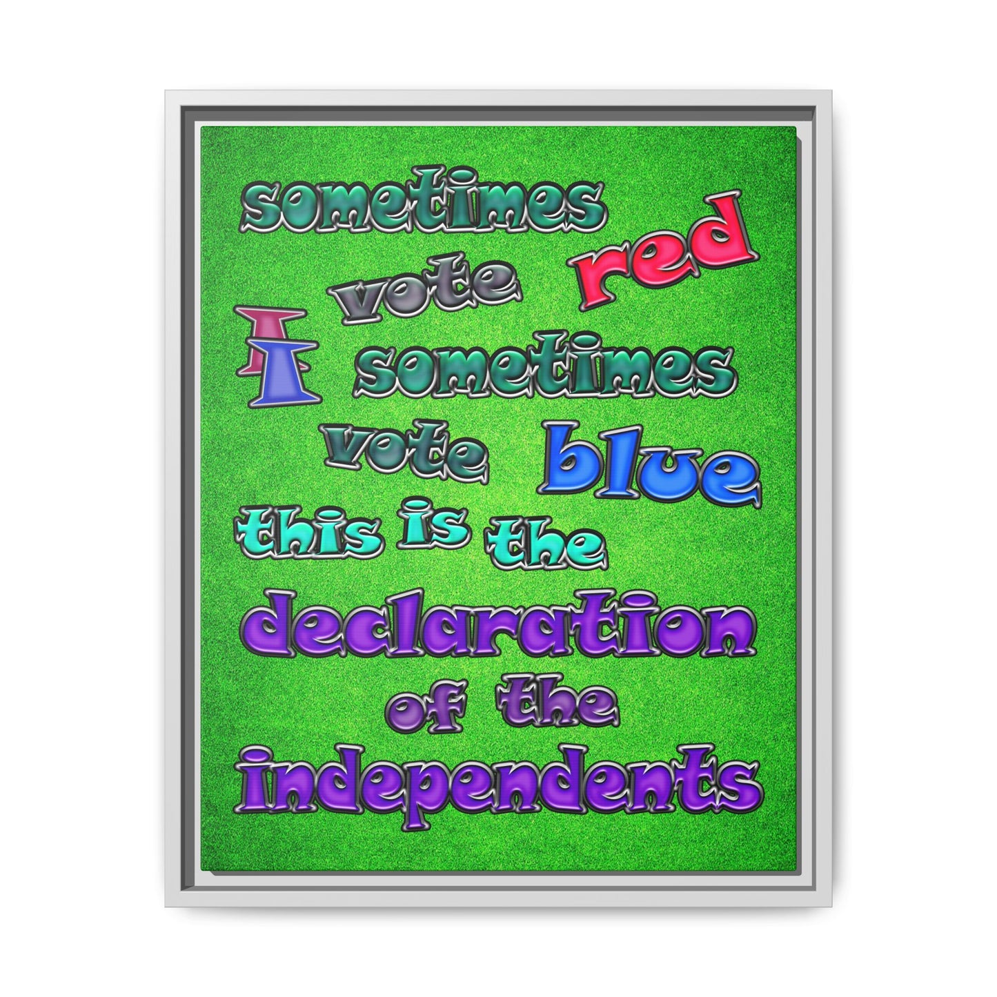 declaration of the independents - framed canvas art (green turf)