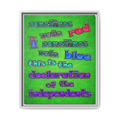 declaration of the independents - framed canvas art (green turf)
