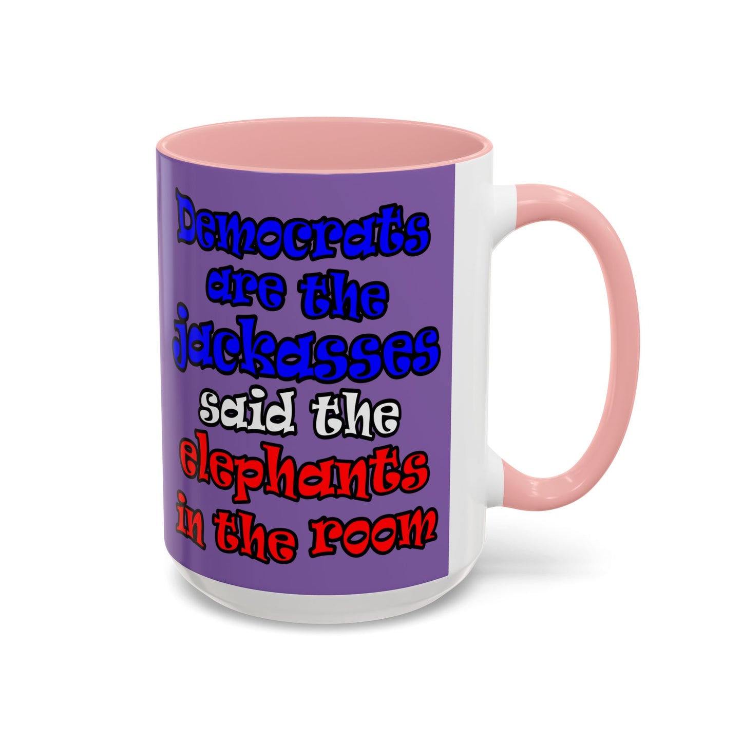 donkeys and elephants - Accent Mug (light purple)