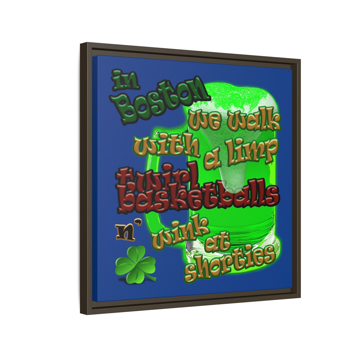 celtics logo - framed canvas art (dark blue)