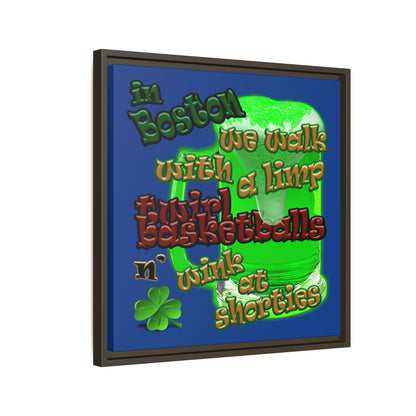 celtics logo - framed canvas art (dark blue)