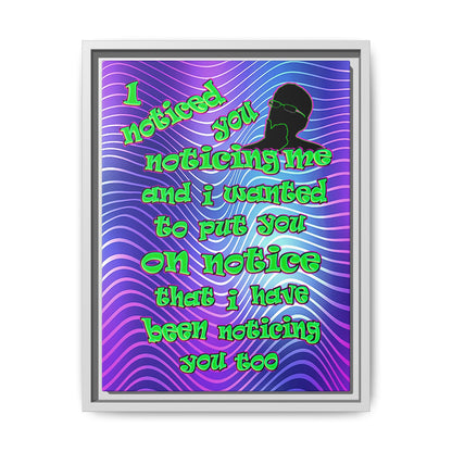 noticed you noticing - framed canvas art (purple wave)