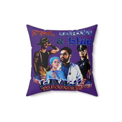 rw&b lives matter - Faux Suede Square Pillow - (purple)